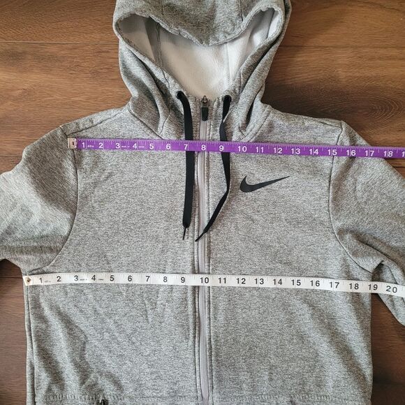 Nike Therma Fit Hoodie Mens S Full Zip Gray Swoosh Training Polyester CU6231-063 - Picture 9 of 16